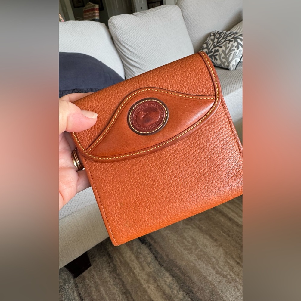 Vintage 80’s Dooney & Bourke Brown Pebbled Leather Wallet with Coin Pouch